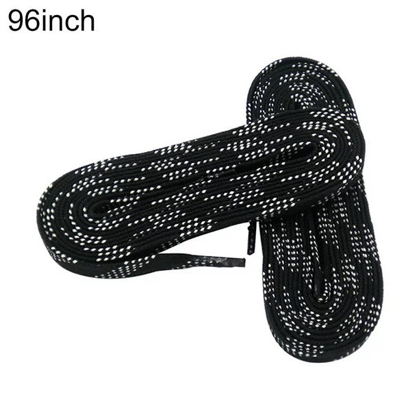 HEVIRGO 1 Pair 72 Inch Waxed Waterproof Shoe Laces for Ice Hockey Roller Skates,Black 72 inch