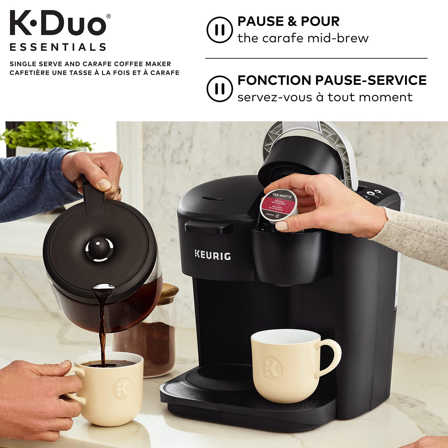 Keurig K-Duo Essentials Coffee Maker, with Single Serve K-Cup Pod and 12 Cup Carafe Brewer