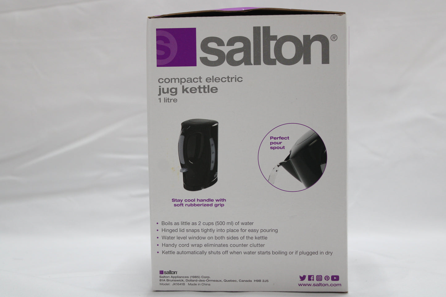 Salton Jug Kettle 1 .0 L/Qt - Black Cordless