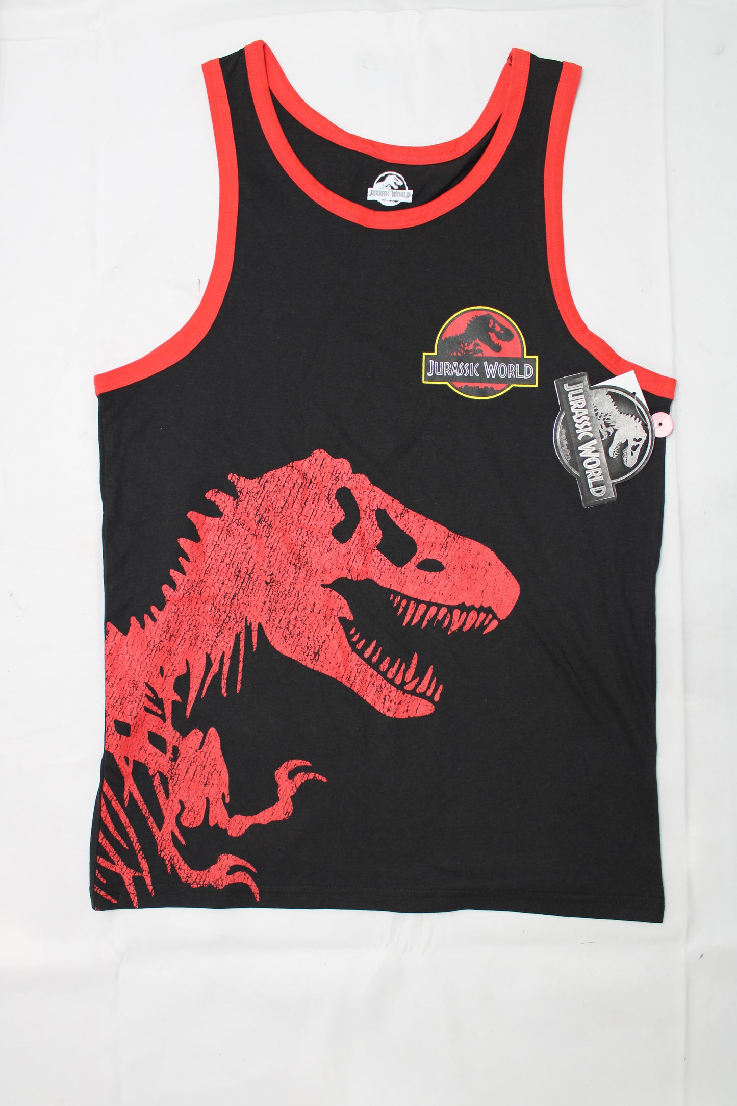 Fifth Sun Mens Jurassic World Iconic Logo Tank Top Black