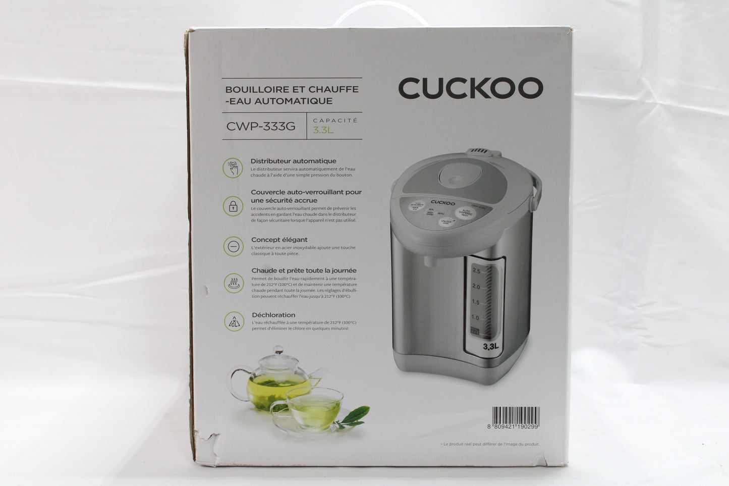 CUCKOO CWP-333G | 3L Hot Water Dispenser for Coffee, Tea, Instant Noodles & More.