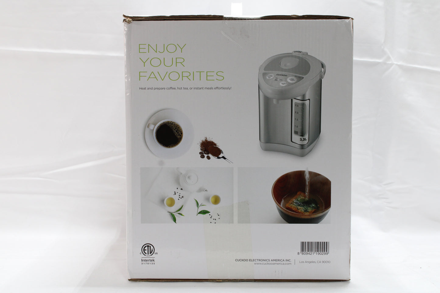 CUCKOO CWP-333G | 3L Hot Water Dispenser for Coffee, Tea, Instant Noodles & More.