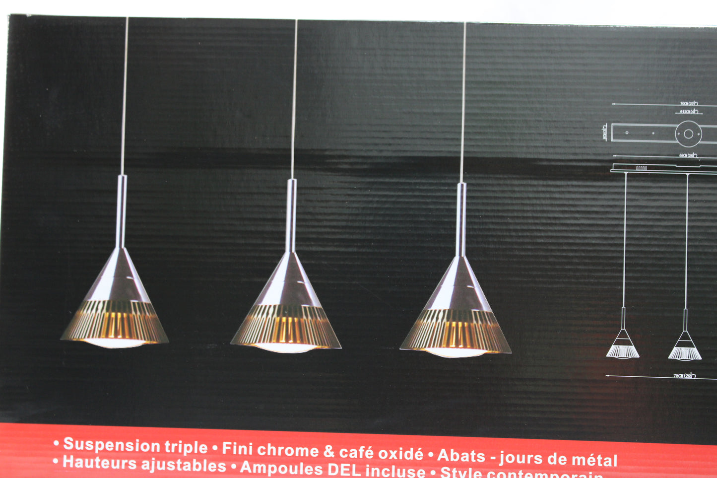 LUMIRAMA OXYDELL LED pendant light Linear Chandelier 3227-03-OXY